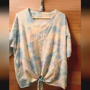 Calvin Klein blue Tie-Dye Top